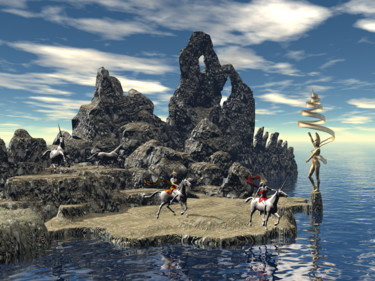 Digital Arts titled "Ile aux Licornes" by Ruy, Jean Bardot, Original Artwork, 3D Modeling