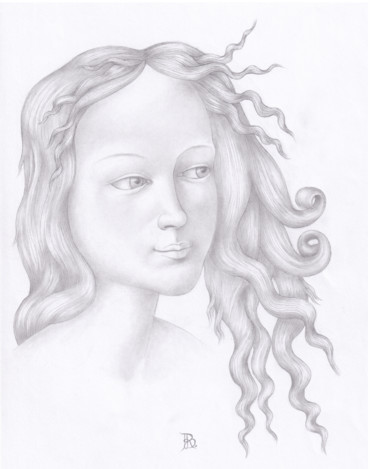 Drawing titled "Magicienne" by Ruy, Jean Bardot, Original Artwork, Pencil