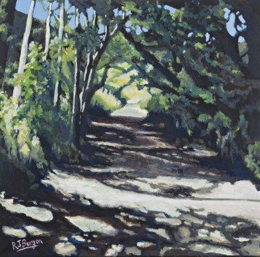 Peinture intitulée ""A Sunday Walk Near…" par R J Burgon, Œuvre d'art originale