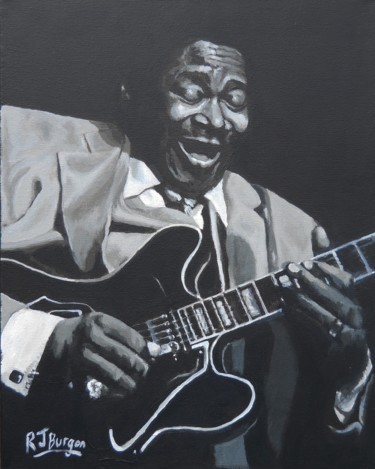 Pintura titulada "B.B.King" por R J Burgon, Obra de arte original