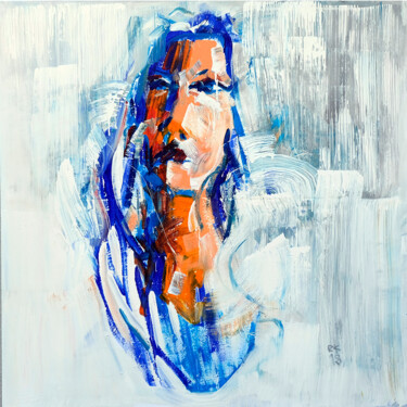 Malerei mit dem Titel "Cold Face - RK22" von Robert Kasprzyk, Original-Kunstwerk, Acryl