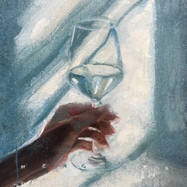 Painting titled "AFTERNOON WINE, SUN…" by Hercules, Original Artwork, Oil