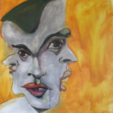 Painting titled "3 faces 7pefp" by Richard Herr, Original Artwork, Acrylic