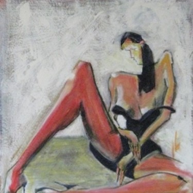 Painting titled "red legs 14pefp" by Richard Herr, Original Artwork, Acrylic
