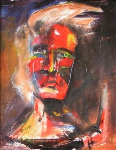 Painting titled "redface 4pfp" by Richard Herr, Original Artwork, Acrylic