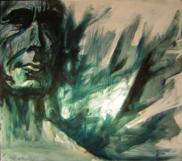 Painting titled "Blue Man 33pmp" by Richard Herr, Original Artwork, Acrylic
