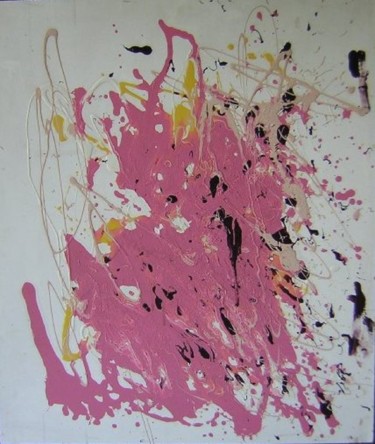 Painting titled "Pink Cat 30ap" by Richard Herr, Original Artwork, Acrylic