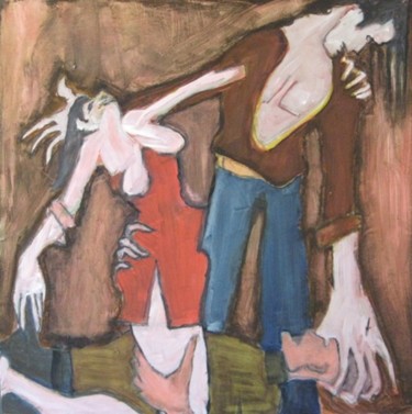 Painting titled "Red Lust Three fmn39" by Richard Herr, Original Artwork, Acrylic
