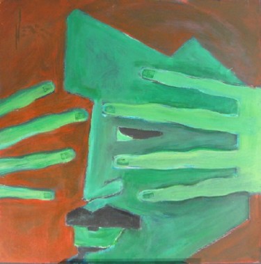 Painting titled "Finger Face 28pemp" by Richard Herr, Original Artwork, Acrylic