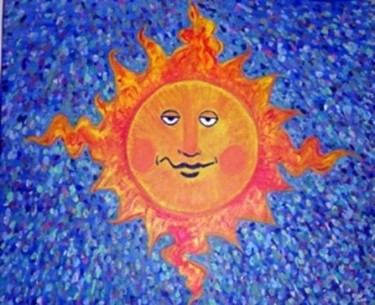 Painting titled "Mr. Sunshine" by Rlwinkart, Original Artwork, Oil