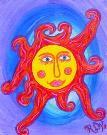 Painting titled "Blue Eyed Sunshine" by Rlwinkart, Original Artwork, Oil
