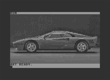 Artes digitais intitulada "FERRARI 308GTS C64…" por Rm64, Obras de arte originais, Trabalho Digital 2D