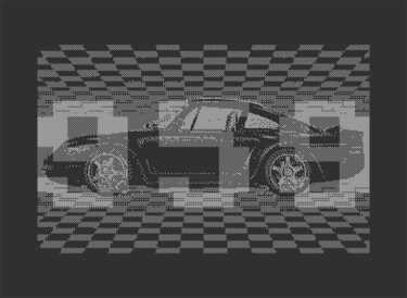 Arte digitale intitolato "PORSCHE 959 C64 PIX…" da Rm64, Opera d'arte originale, Lavoro digitale 2D