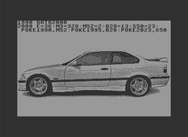 Arts numériques intitulée "BMW E36 BASIC C64 P…" par Rm64, Œuvre d'art originale, Travail numérique 2D