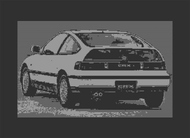 Grafika cyfrowa / sztuka generowana cyfrowo zatytułowany „HONDA CRX C64 PIXEL…” autorstwa Rm64, Oryginalna praca, 2D praca c…