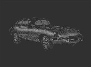 Artes digitais intitulada "E-TYPE C64 PIXEL ART" por Rm64, Obras de arte originais, Trabalho Digital 2D