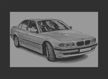 Digitale Kunst mit dem Titel "BMW E38 C64 PIXEL A…" von Rm64, Original-Kunstwerk, 2D digitale Arbeit