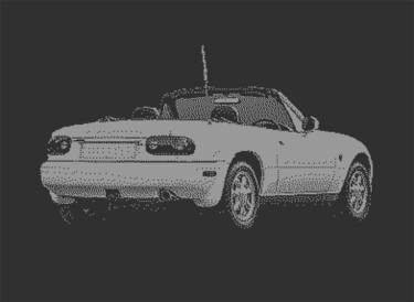 Artes digitais intitulada "MAZDA MX5 C64 PIXEL…" por Rm64, Obras de arte originais, Trabalho Digital 2D