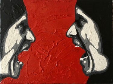 Painting titled "The Modern Discourse" by M.E.X. Rietzler, Original Artwork, Acrylic