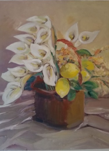 Painting titled "cesto-de-flores-1.j…" by Martiche, Original Artwork