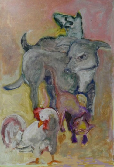 Painting titled "juego-de-animales.j…" by Martiche, Original Artwork