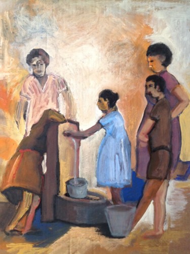 Painting titled "Agua-para-casa.jpg" by Martiche, Original Artwork, Acrylic