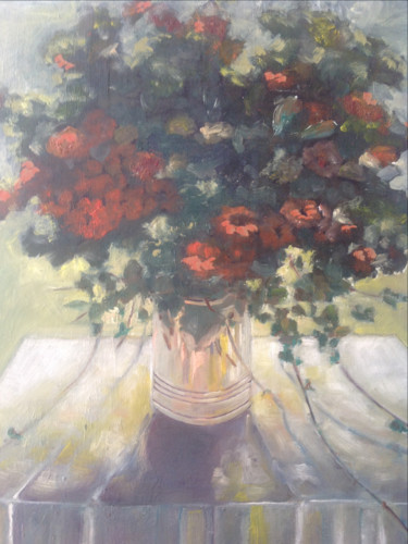 Painting titled "Ramo-de-flores.jpg" by Martiche, Original Artwork, Oil Mounted on Other rigid panel