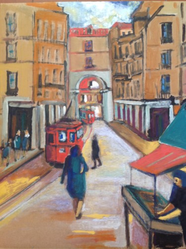 Painting titled "Estampa_calle_Toled…" by Martiche, Original Artwork