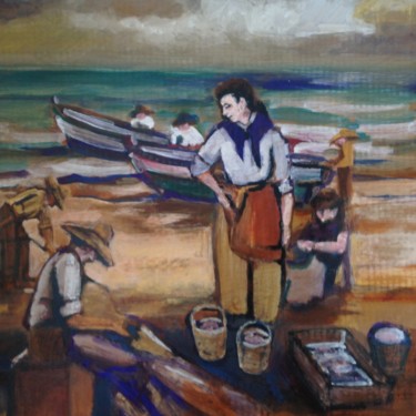 Painting titled "Pescadores_en _la _…" by Martiche, Original Artwork