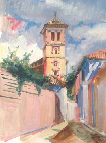 Painting titled "Calle-San-Bartolome…" by Martiche, Original Artwork