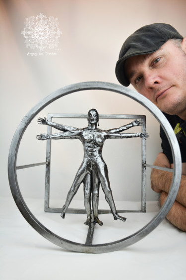 Sculptuur getiteld "The androgynous fun…" door Artiste Les Tordus, Origineel Kunstwerk, Metalen