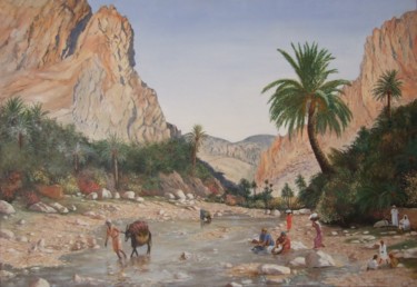 Painting titled "Automne à El Kantara" by Annie Gaurenne, Original Artwork, Oil