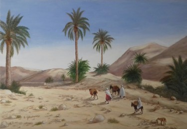 Malerei mit dem Titel "Sur le chemin du re…" von Annie Gaurenne, Original-Kunstwerk, Öl
