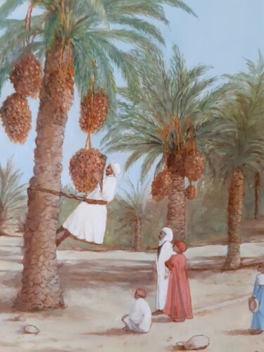 Malerei mit dem Titel "Leçon de cueillette…" von Annie Gaurenne, Original-Kunstwerk, Öl