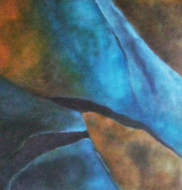 Painting titled "Bleu" by Roanne Martin, Original Artwork, Oil