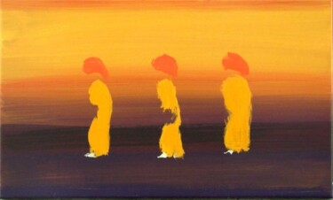 Картина под названием "3 kids" - Rob Arbouw, Подлинное произведение искусства, Масло