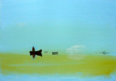 Pittura intitolato "blue lagoon" da Rob Arbouw, Opera d'arte originale, Altro