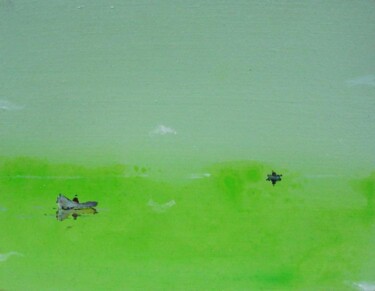Pittura intitolato "lagune vert avec de…" da Rob Arbouw, Opera d'arte originale, Altro