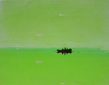 Schilderij getiteld "lake in spring 2005" door Rob Arbouw, Origineel Kunstwerk, Anders