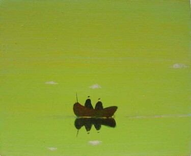 Painting titled "silence on a lagoon" by Rob Arbouw, Original Artwork