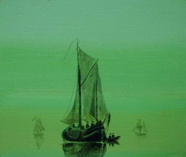 Painting titled "18th century lagoon…" by Rob Arbouw, Original Artwork, Other
