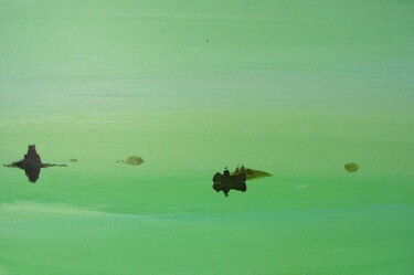 Pittura intitolato "Ruins in a lagoon" da Rob Arbouw, Opera d'arte originale, Olio