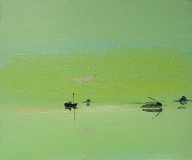 Картина под названием "green lagoon on Mau…" - Rob Arbouw, Подлинное произведение искусства, Масло