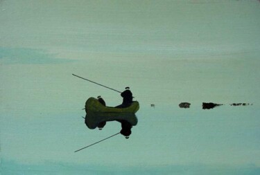 Painting titled "Lagoon at 5 o'clock…" by Rob Arbouw, Original Artwork, Oil