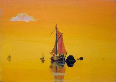 Painting titled "Orange tjalks" by Rob Arbouw, Original Artwork, Oil