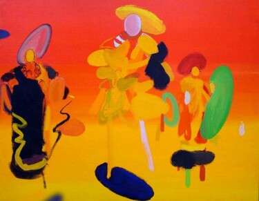 Painting titled "three painters" by Rob Arbouw, Original Artwork