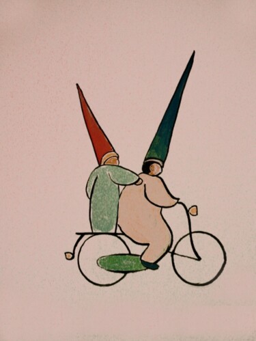 Painting titled "Bicycle B" by Rob Arbouw, Original Artwork