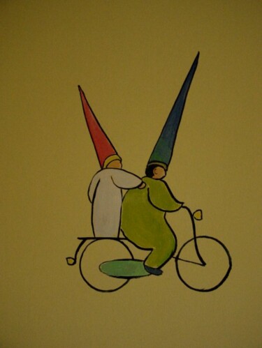 Malerei mit dem Titel "Bicycle A" von Rob Arbouw, Original-Kunstwerk