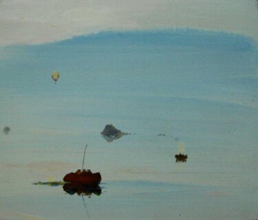 Painting titled "Three fishermen on…" by Rob Arbouw, Original Artwork