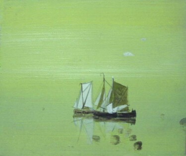 Картина под названием "Dutch lake" - Rob Arbouw, Подлинное произведение искусства